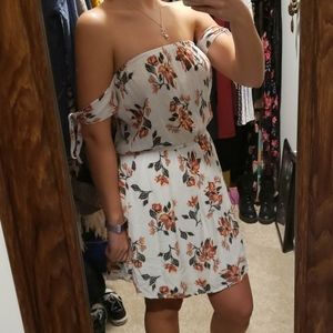 Floral strapless dress